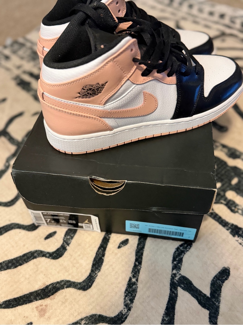 Jordan Women’s Sneakers - White, Black & Peach - Picture 3 of 4
